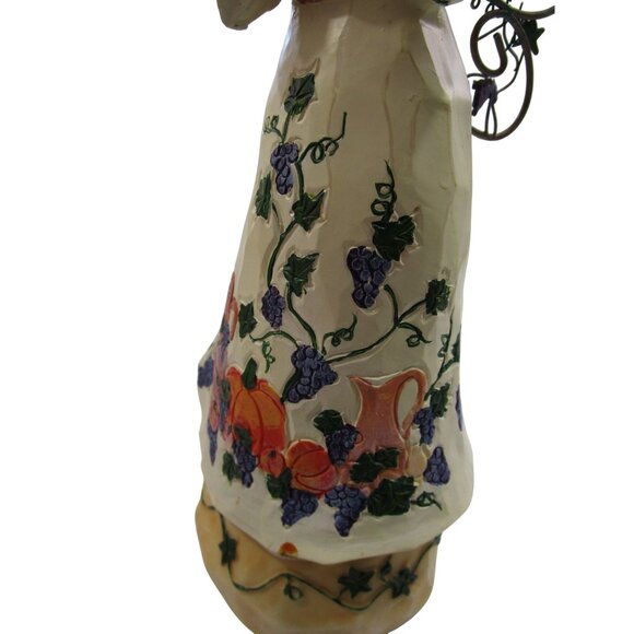 Autumn Angel Carved Wood Look Resin Metal Wings Fall Basket Cornucopia GUC - Picture 16 of 16